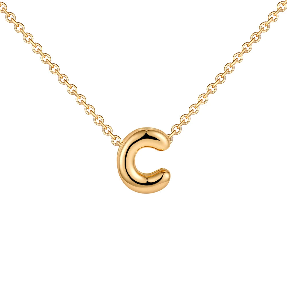 Poppy Pendant Initial Necklace