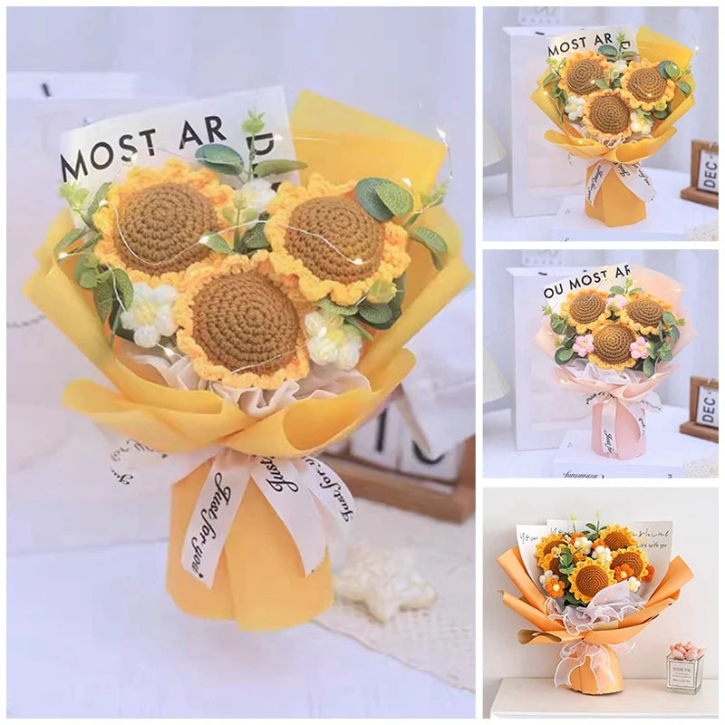 Knitted Sunflower Bouquet
