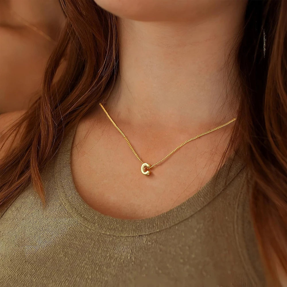 Poppy Pendant Initial Necklace
