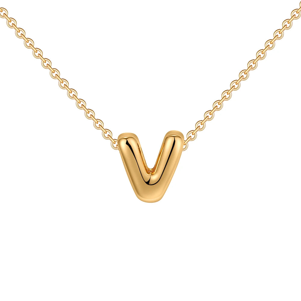 Poppy Pendant Initial Necklace