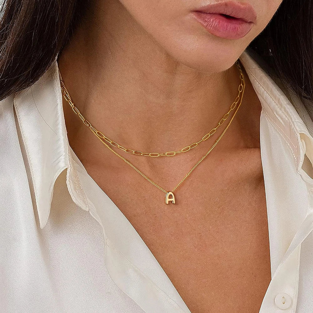 Poppy Pendant Initial Necklace