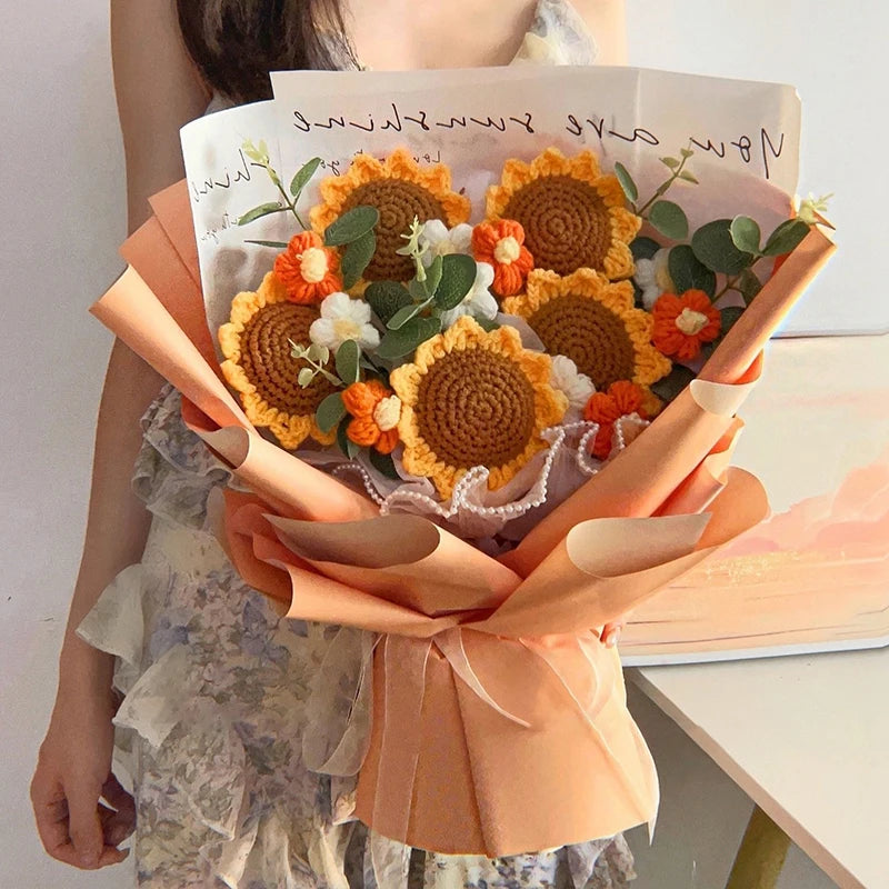 Knitted Sunflower Bouquet