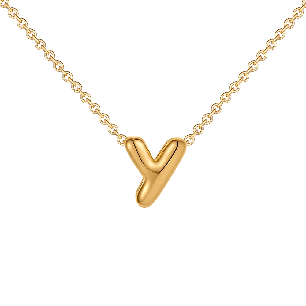 Poppy Pendant Initial Necklace