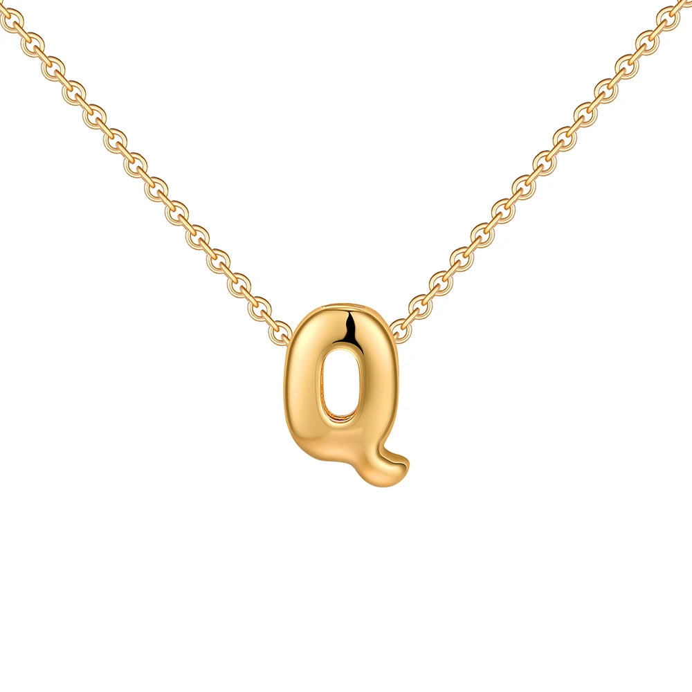 Poppy Pendant Initial Necklace