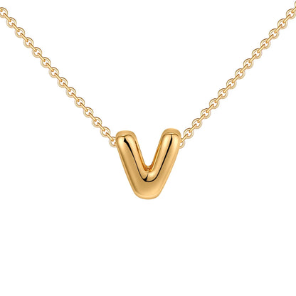 Poppy Pendant Initial Necklace